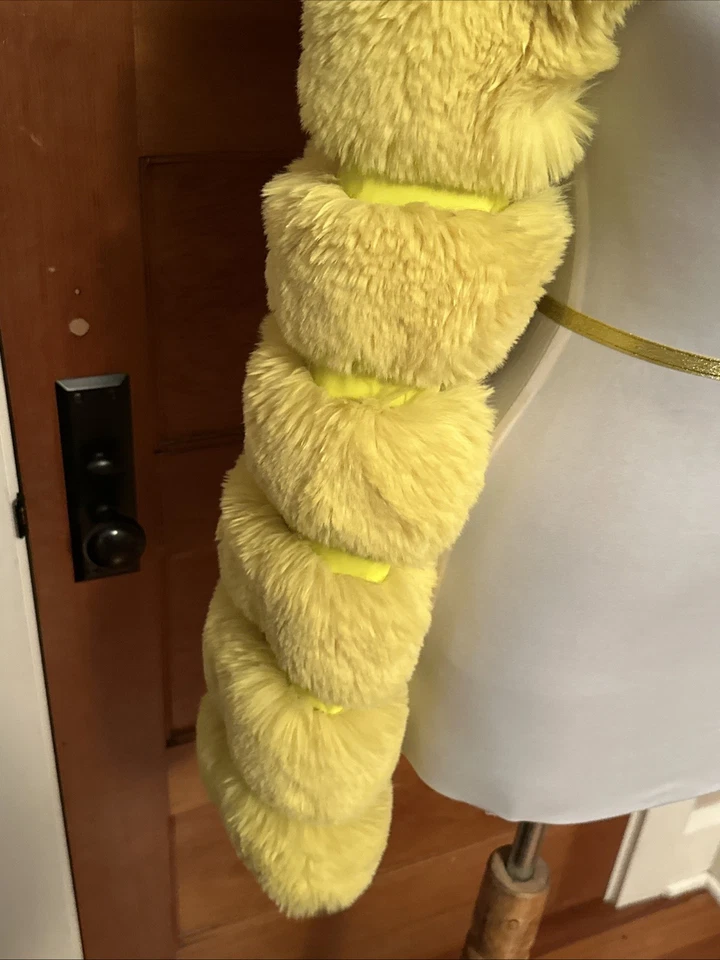 Yellow Faux Fur Long Sleeve Shoulder Shrug - No Brand, Y2K Club Scene - Image 3 of 4