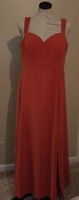 Azazie orange-red bridesmaid dress 