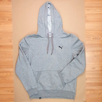 Puma Kapuzenpullover Gr. S Hoodie Herren Kapuzensweatshirt mit Taschen Grau Logo