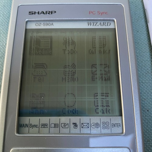 Sharp Wizard Electronic Organizer Model OZ-590A Power USB Cable Manual CD Driver - Photo 3 sur 12