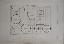 1915 ARCHITECTURE PRINT BAY WINDOW THE KING'S HOUSE CLOSE SALISBURY H. MCQUEEN