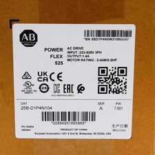 Allen Bradley PowerFlex 525 AC Drive 0.4kW 0.5Hp New Sealed 25B-D1P4N104