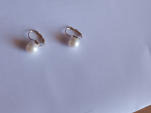 C218 Orecchini Pendenti Perle Chiusura Monachina Acciaio Oro 2cm perla 10mm - Foto 7 di 10