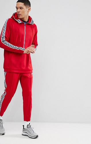 Nike MEN'S Half-Zip Taped Hoodie RED 