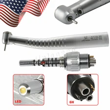 Dental Fiber Optic LED Handpiece 6Hole Swivel Quick Coupler Coupling KaV Style