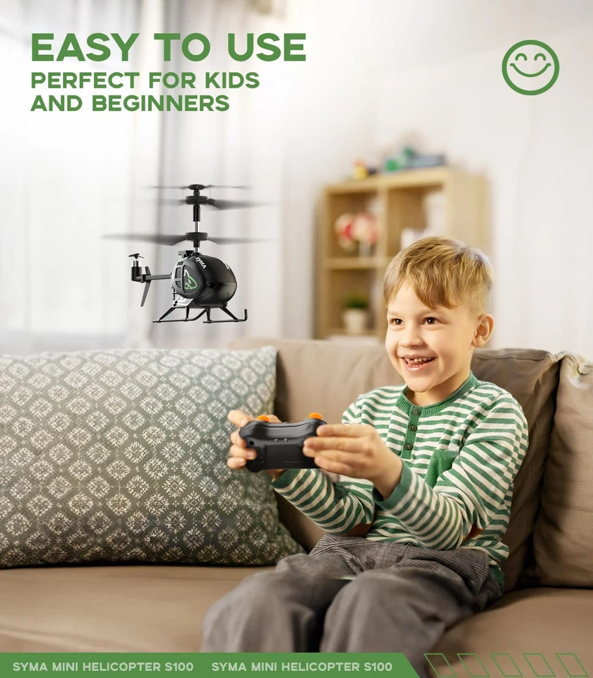 S100 Mini RC Helicopter with Gyro Stabilizer, Altitude Hold, 3.5 Channel, 5-7 Mi - Image 3 of 4