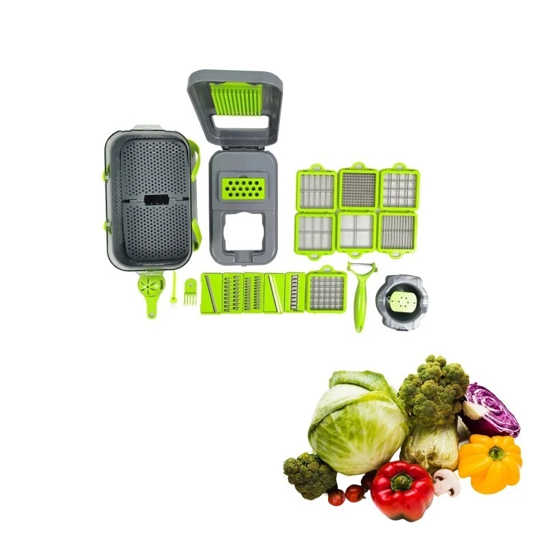 Multi-functional Vegetable Cutter 22-in-1 with Handle Onion Veggie Dicer Slicer