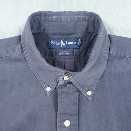 Ralph Lauren Shirt Mens Large Blue Red Blake Button Down Pony Distressed Top RL - Picture 15 of 21