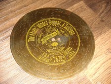 Carillon Symphonion 1 piastra di latta 19,5 cm scatola di gioco dischi 7 5/8" Antique music box