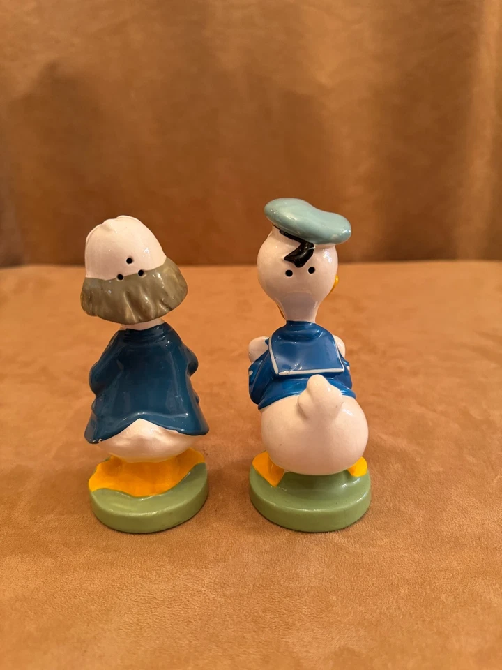 Salero y pimentero vintage 1961 Walt Disney Donald Duck & Ludwig Von Drake WDP Foto 4 de 4