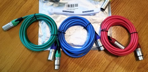 DREMAKE 5 Pack Mic Audio Cable 10 Foot Male XLR to Female XLR 3 Pin New But Open - Picture 10 of 10