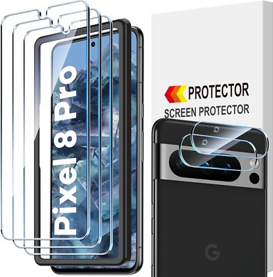 3+2 For Google Pixel 8 Pro Screen Protector,Front Tempered Glass,Side-Back Film