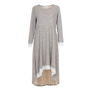 Dip Hem Roll Tab Sleeve Lace Up Tunic Blouse