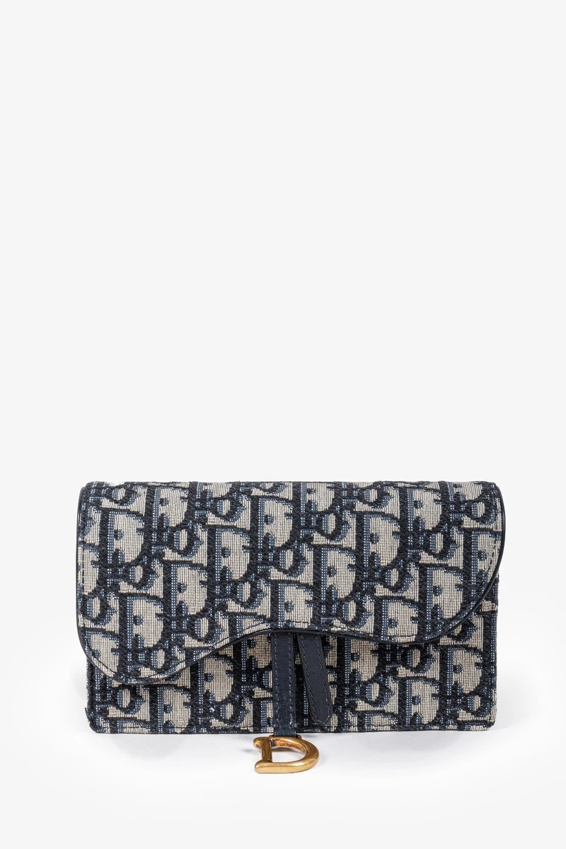 Dior Blue Oblique Jacquard Saddle Belt Pouch | eBay
