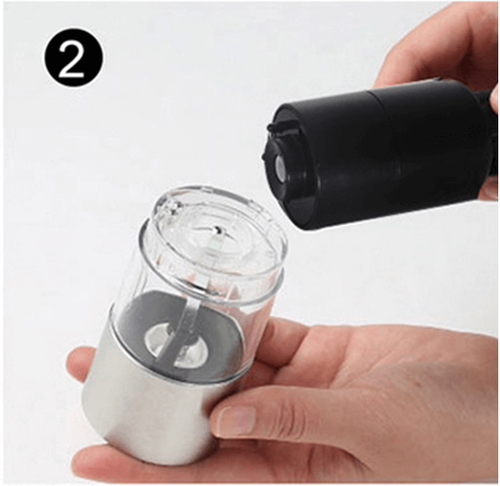 SET 2 PCS Electric Pepper Salt Mill Grinder Stainless Steel Batteries - Picture 13 of 14