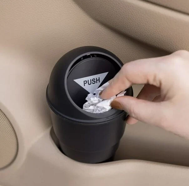 Auto Drive Cup Holder Car Trash Can, Garbage Can for Automotive Interior -  Black