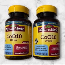 LOT OF 2 Nature Made CoQ10 200mg 80 Softgels ...