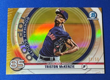 2020 Bowman Chrome Triston McKenzie #BTP-85 Scouts Top 100 GOLD Refractor /50