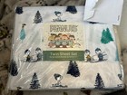 Peanuts Berkshire twin sheet set snoopy skiing winter Charlie Brown new