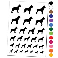 Boston Terrier Dog Solid Temporary Tattoo Water Resistant Set