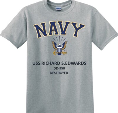 USS RICHARD S.EDWARDS*DD-950* DESTROYER*NAVY EAGLE*T-SHIRT. OFFICIALLY LICENSED