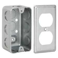 Box Cover Set,Galvanized Steel,4"×2" Electrical Outlet Boxes and Outlet Cov