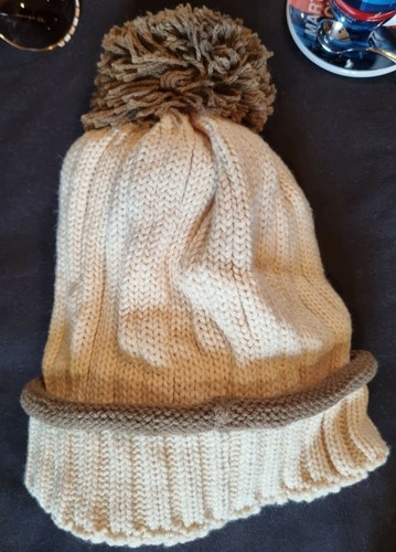 Knit Beanie Hat Cream Ladies Mens Winter Woolly Ski Cap New Gold Skull Women - Picture 3 of 3