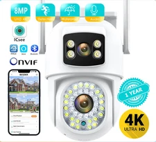 Wifi 4K 8MP Dual Lens Camera Human Detection Security Outdoor NVR ONVIF Video