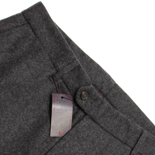 ISAIA NWT Dress Pants Size 50 34 US In Solid Gray Wool Cashmere Blend