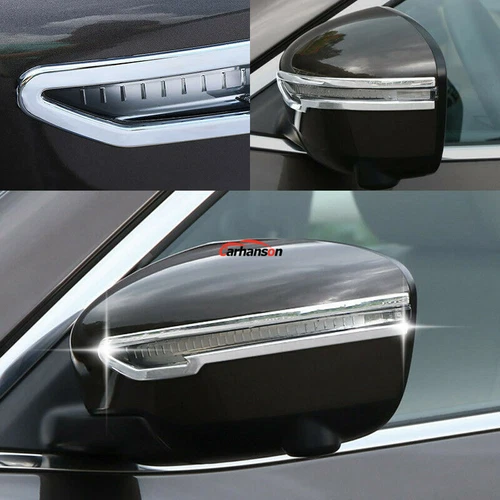 For Nissan X Trail T32 Chrome Side Door Mirror Strip trim Scuff Plate Protectors