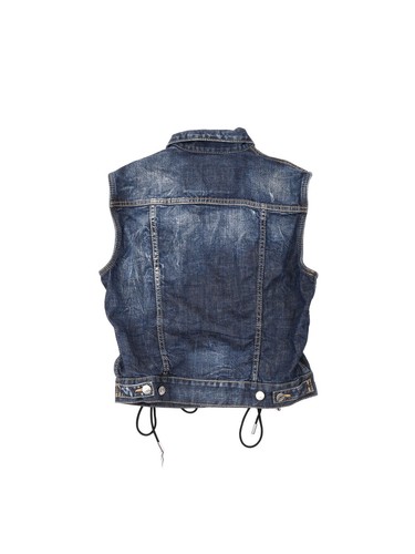 Ladies Dsquared2 Classic Denim Short Denim Gilet / Waistcoat Jacket Size M - Picture 2 of 6