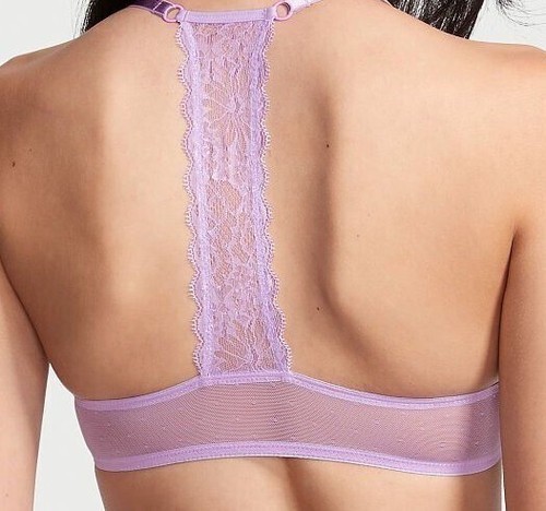 38C Lilac Purple Lace Front Close Extreme Lift Victorias Secret Plunge PU UW Bra - Picture 5 of 14