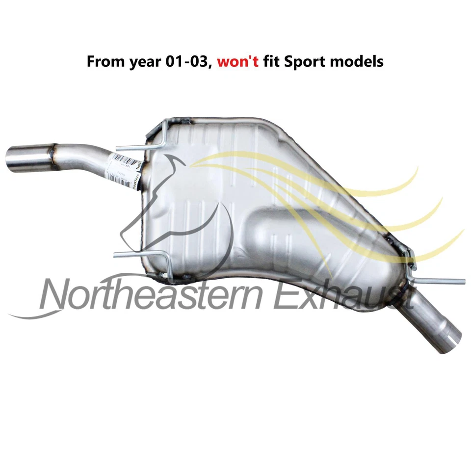 Silenciador de escape trasero de acero inoxidable se adapta a: 1999-2003 Saab 9-5 2,3 L Turbo Foto 3 de 4