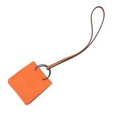 Hermes Bag Charm Shopper Sac Orange Gold Lambskin 23.5in Used