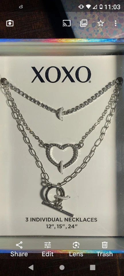 NUEVO EN CAJA XOXO Juego de 3 Collares‎ en Caja de Regalo Foto 2 de 3