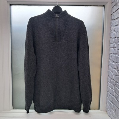 Barbour Men's Essential Lambswool Half-Zip Jumper   Charcoal Grey (Size L)