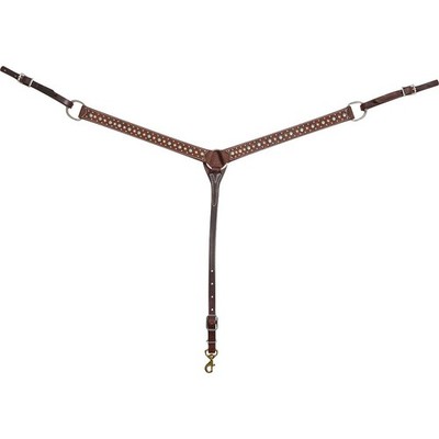 Martin Saddlery Breast Collar 1.5'' Leather Chocolate Roughout Spot Nickel Ox Dot
