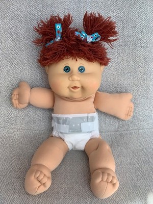 Cabbage Patch Kids Play Along Baby Girl Red Hair Blue Eyes Diaper 14  2004 TLC