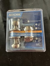 Schlage Brushed Nickel Deadbolt, Lock, Keys Open Package