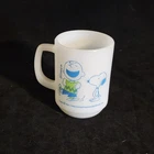 Vintage 1958 Peanuts Charlie Brown Milk Glass Mug Strangely Confident