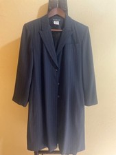 harve benard VINTAGE WOMENS 3/4 GREY PIN STRIPED BLAZER size 12