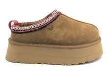 Filippo Forte WD1000 camel brown suede leather clog fur liner size 5.5 cm