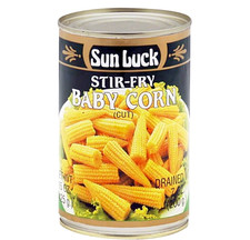 Sun Luck Cut Baby Corn (Pack of 3) 15 Ounce Cans