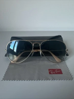 Ray-Ban Aviator Sunglasses Silver Blue Gradient, RB3025 001/3f