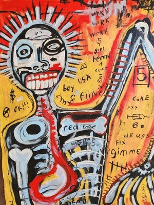 Jean-Michel Basquiat:  Untitled, original acrylic artwork on canvas....