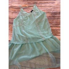 ASTR the Label Mint Green Lace Trim Drop Waist Dress Womens Large L Jazz Club