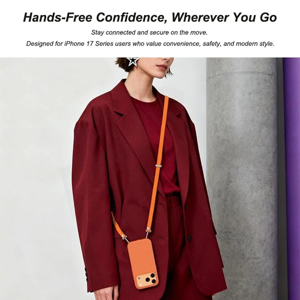 Correa Bandolera Cordón Teléfono para iPhone Serie 17 - Magnética y Liberación Rápida Foto 2 de 4