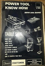 POWER TOOL Know How Saves Money; Table Saw, Sears Craftsman (1975 Book) Illustra