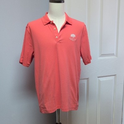 Greg Norman Collection Play Dry Coral Embroidered LCC and Shark Logo Polo Size L