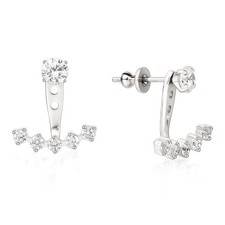 Hypoallergenic G23 Implant Grade F136 Titanium Dangle Stud Earrings 5A Cubic Zir